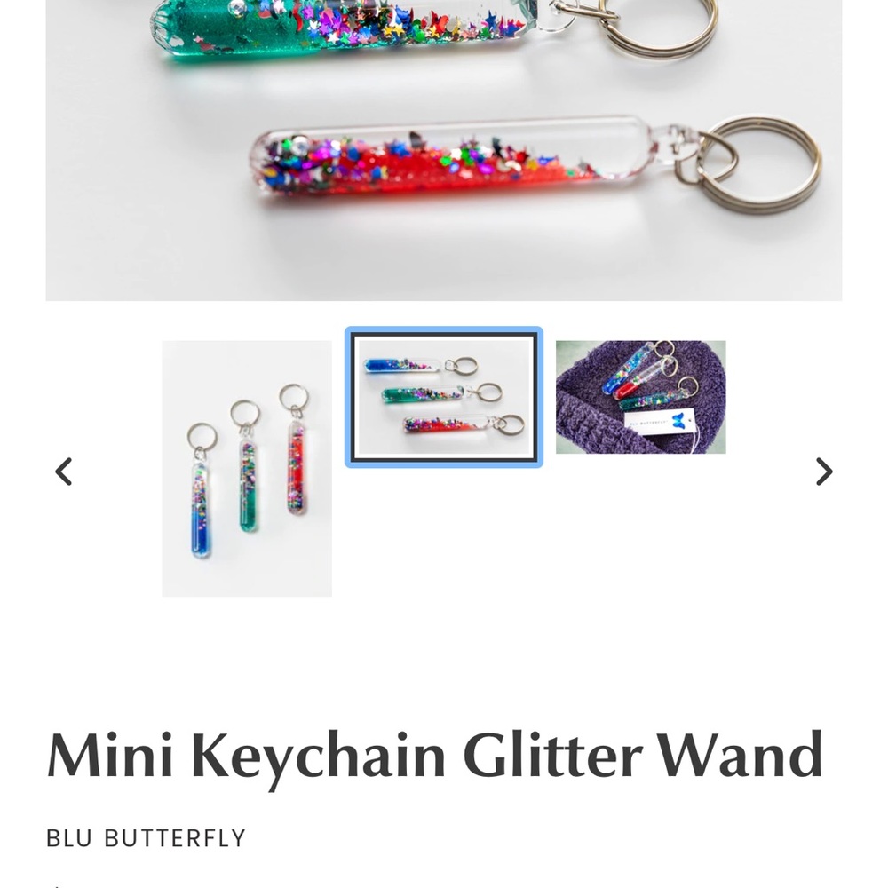 Three full sets of glitter keychains (each set has one, blue, green, and red) 🦋 - Picture 3 of 5